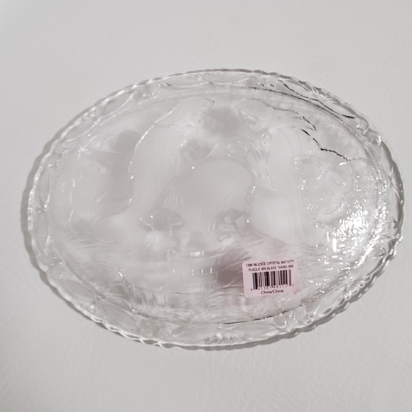 NWT Mikasa Crystal Nativity Plate Clear Serving Dish Stable Manger - Picture 5 of 8
